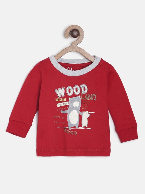 

Gini and Jony Boys Red Printed Round Neck T-shirt