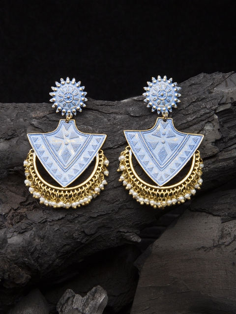 

AKS Blue & Gold-Plated Handcrafted Contemporary Drop Earrings