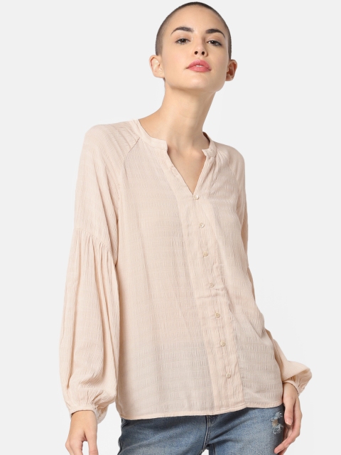 

ONLY Women Beige Solid Top