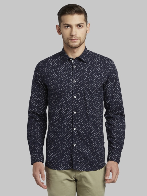 

Parx Men Navy Blue Slim Fit Printed Casual Shirt