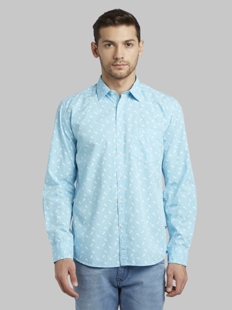 

Parx Men Blue Slim Fit Printed Casual Shirt