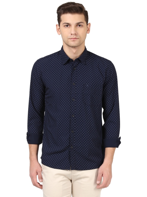 

Parx Men Navy Blue Slim Fit Printed Casual Shirt