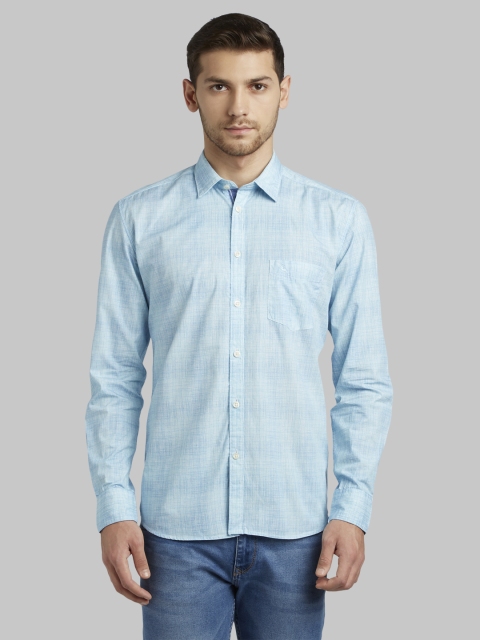 

Parx Men Blue Slim Fit Solid Casual Shirt