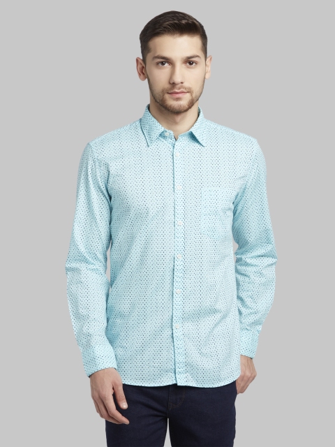 

Parx Men Green Slim Fit Printed Casual Shirt