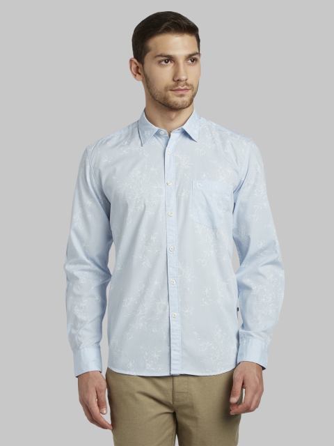 

Parx Men Blue Slim Fit Printed Casual Shirt