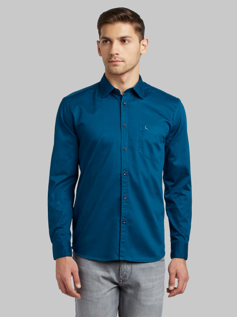 

Parx Men Blue Slim Fit Solid Casual Shirt