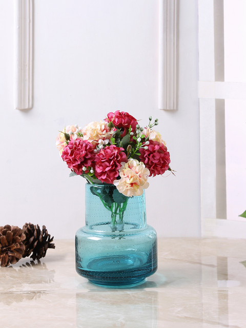 

TAYHAA Blue Glass Flower Vase