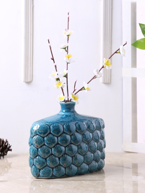 

TAYHAA Teal Blue Ceramic Flower Vase