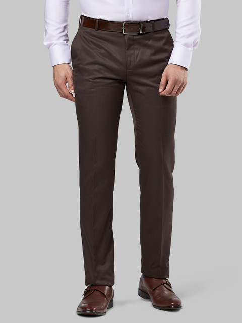 

Raymond Men Brown Slim Fit Solid Formal Trousers