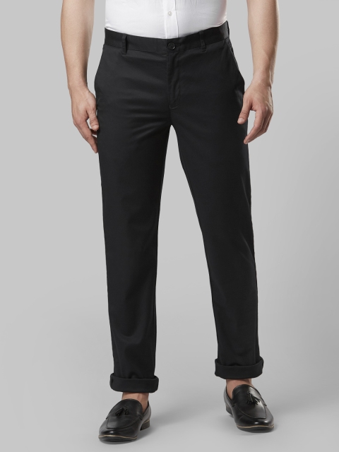 

Raymond Men Black Slim Fit Solid Regular Trousers