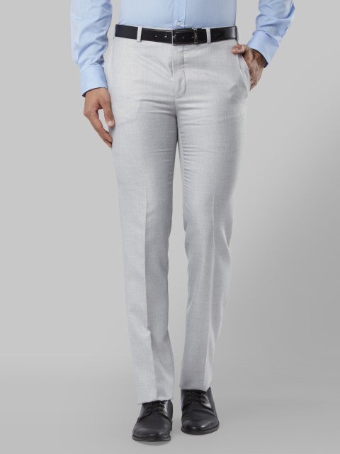 

Raymond Men Grey Slim Fit Self Design Formal Trousers
