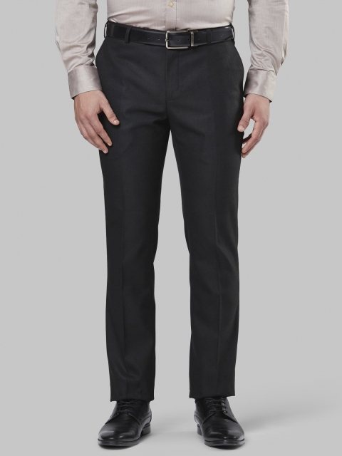 

Raymond Men Black Slim Fit Solid Formal Trousers
