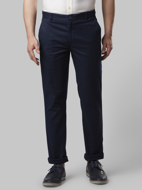 

Raymond Men Blue Slim Fit Solid Regular Trousers