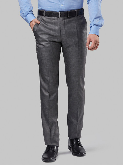 

Raymond Men Grey Slim Fit Solid Formal Trousers