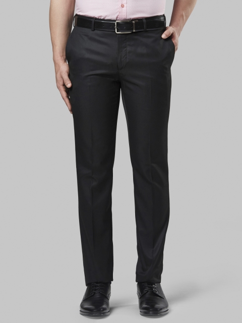 

Raymond Men Black Slim Fit Solid Formal Trousers