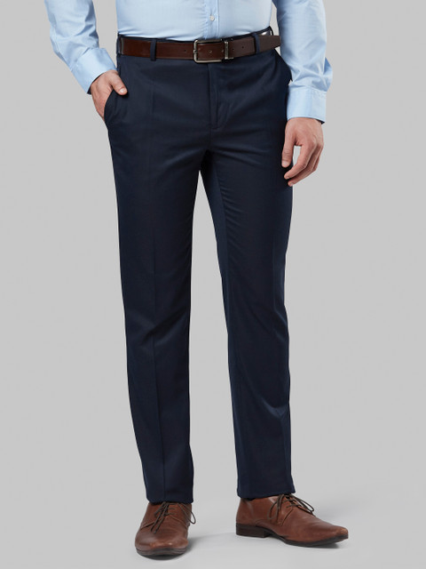 

Raymond Men Navy Blue Slim Fit Solid Formal Trousers