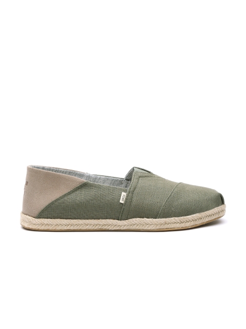 

TOMS Men Olive Green Solid Espadrilles