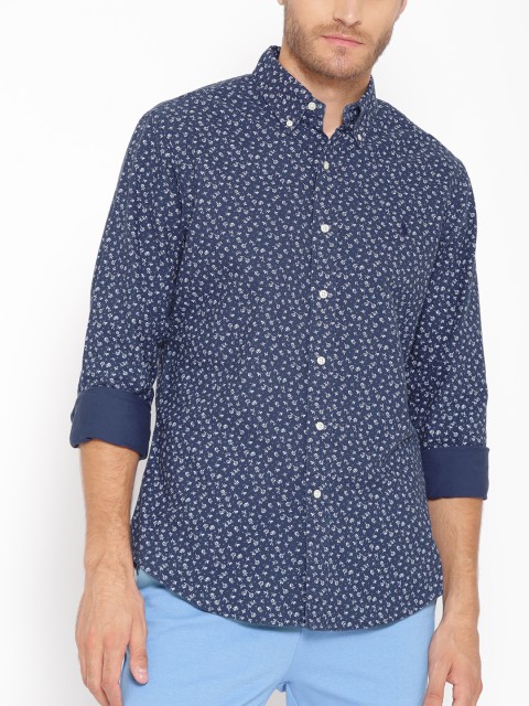 

Polo Ralph Lauren Men Navy Blue & White Slim Fit Printed Casual Shirt