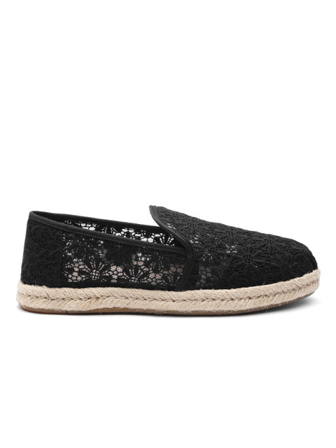 

TOMS Women Black Lace Espadrilles