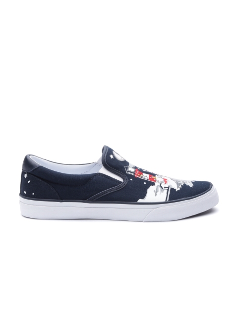 

Polo Ralph Lauren Men Navy Blue Printed Slip-On Sneakers