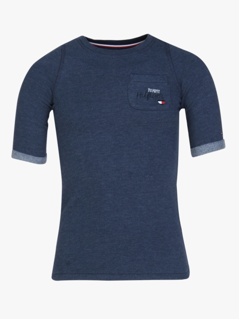 

Tommy Hilfiger Girls Navy Blue Solid Round Neck T-shirt