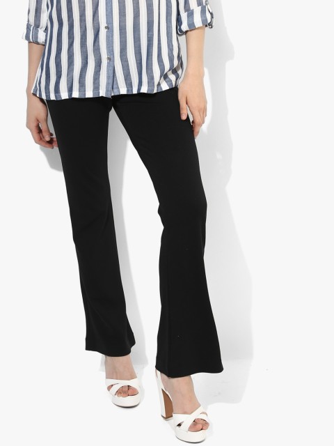 

Marks & Spencer Women Black Regular Fit Solid Regular Trousers