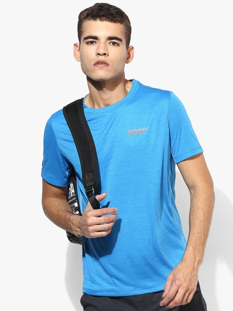 

Superdry Men Blue Solid Round Neck T-shirt