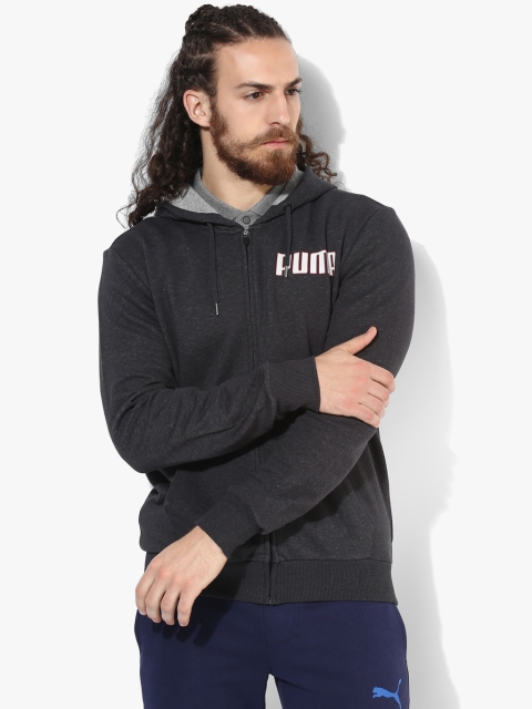 

Puma Men Charcoal Grey Solid Hooded Sweatshirt