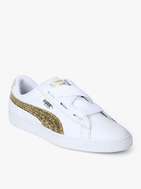 

Puma Women Basket Heart Glitter White Sneakers