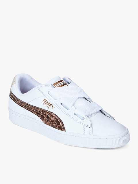 

Puma Women Basket Heart Glitter White Sneakers