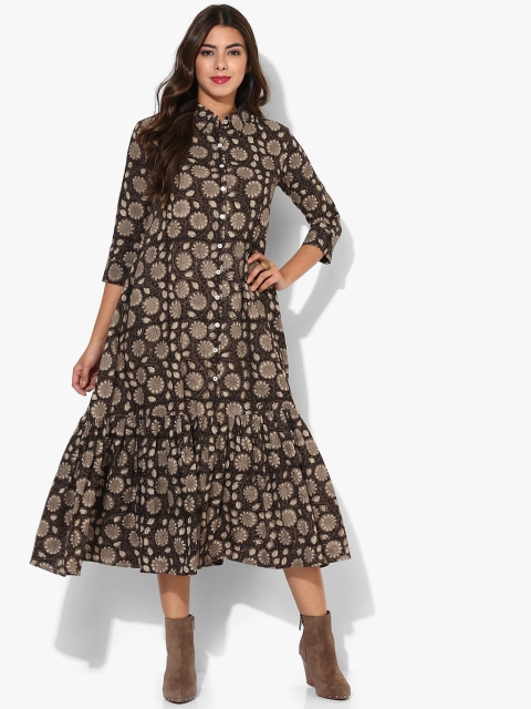 

Sangria Women Brown Kalamkari Print A-Line Kurta