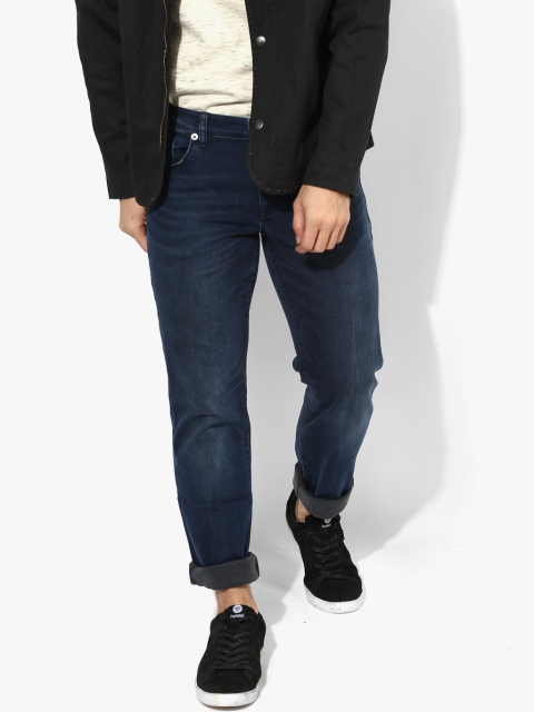 

Navy Blue Washed Low Rise Slim Fit Jeans