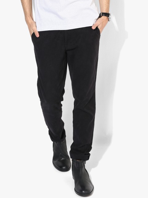 

Black Textured Slim Fit Chinos