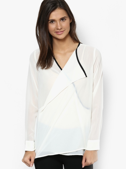 

Cream Solid Blouse