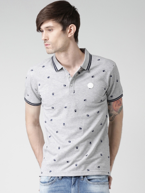 

Grey Melange Regular Fit Polo T-Shirt