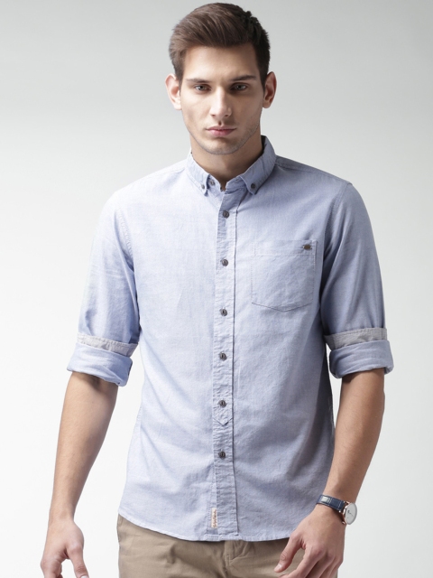 

Tokyo Laundry Men Blue Regular Fit Solid Casual Shirt