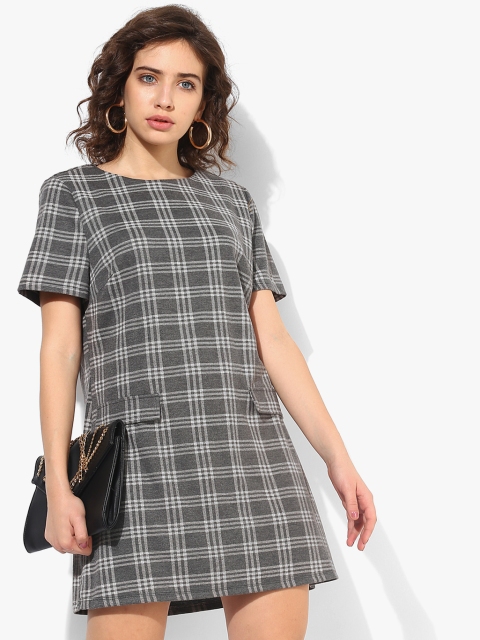 

DOROTHY PERKINS Women Grey Checked A-Line Dress