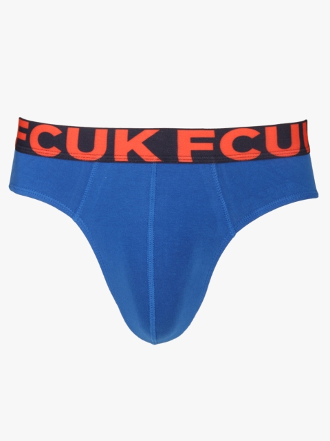 

Blue Solid Brief with Contrast Waist Band