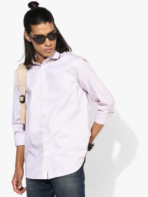 

Pink Textured Regular Fit Casual Shirt