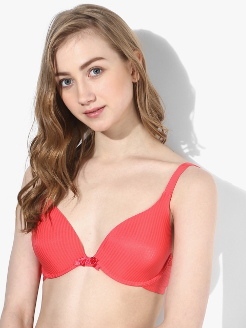 

Peach Striped Wired Padded Bra