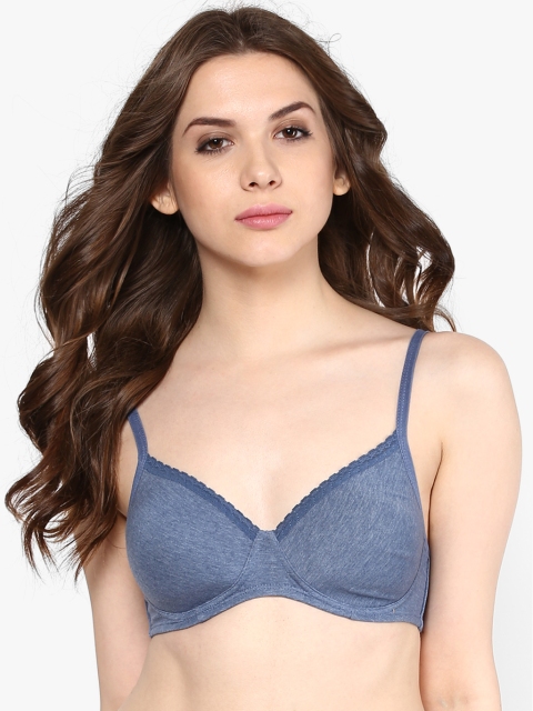 

Little Lacy Blue Solid Non-Wired Non Padded T-shirt Bra