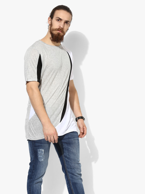 

Grey Solid Slim Fit Round Neck T-Shirt