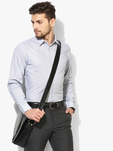 

Grey Printed Slim Fit Formal Shirt