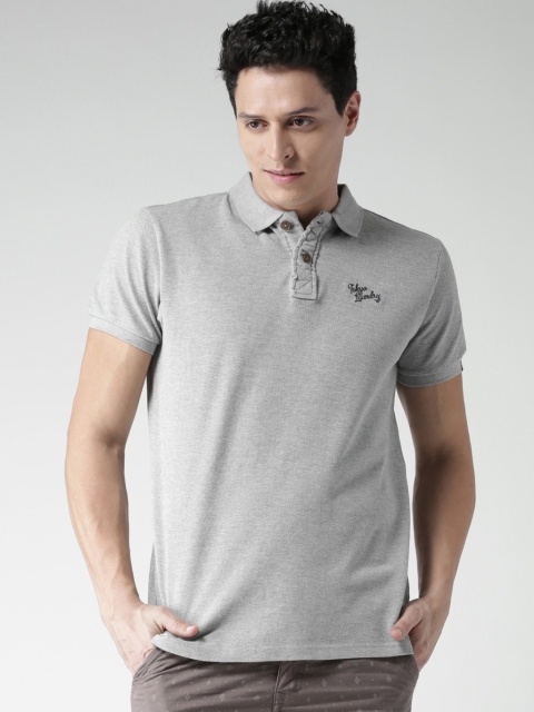 

Grey Melange Regular Fit Polo T-Shirt