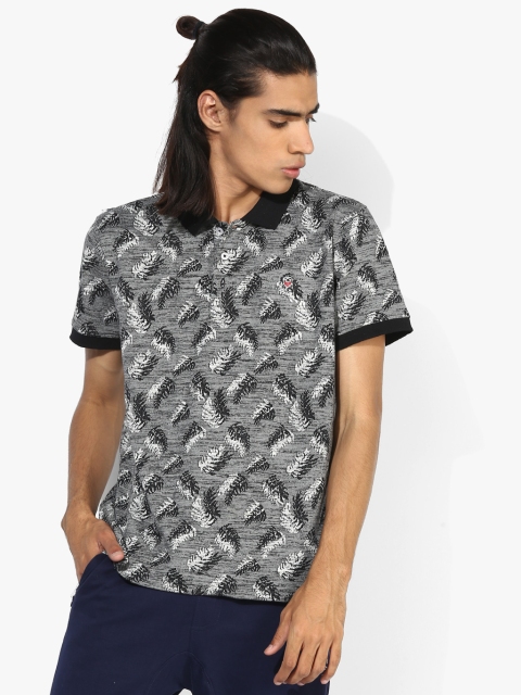 

Grey Printed Regular Fit Polo T-Shirt
