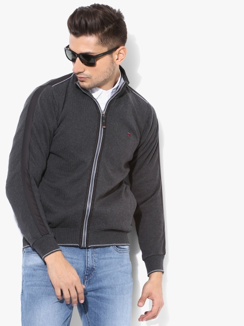 

Louis Philippe Sport Dark Grey Solid High Neck Sweater