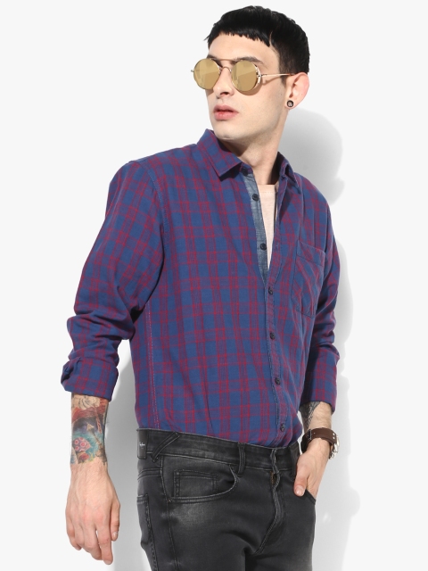 

Blue Checked Regular Fit Casual Shirt