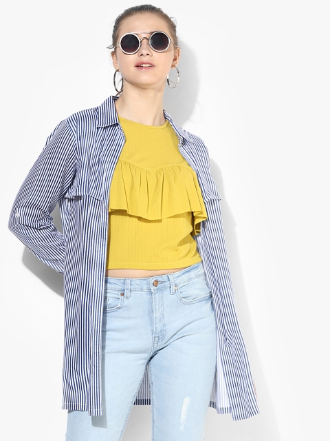 

Navy Blue Striped Shrug
