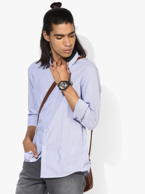 

Blue Striped Slim Fit Casual Shirt