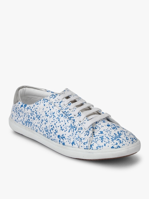 

North Star Women White & Blue Printed Casual Sneakers